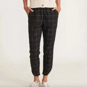 Marine Layer Allison Trouser -- Windowpane Black Plaid -- XS -- Good Condition